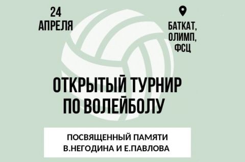Открытый турнир по волейболу среди мужских и женских команд, посвященный памяти В.Негодина и Е.Павлова